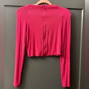 Gold Hinge Pink Cropped Zip Up